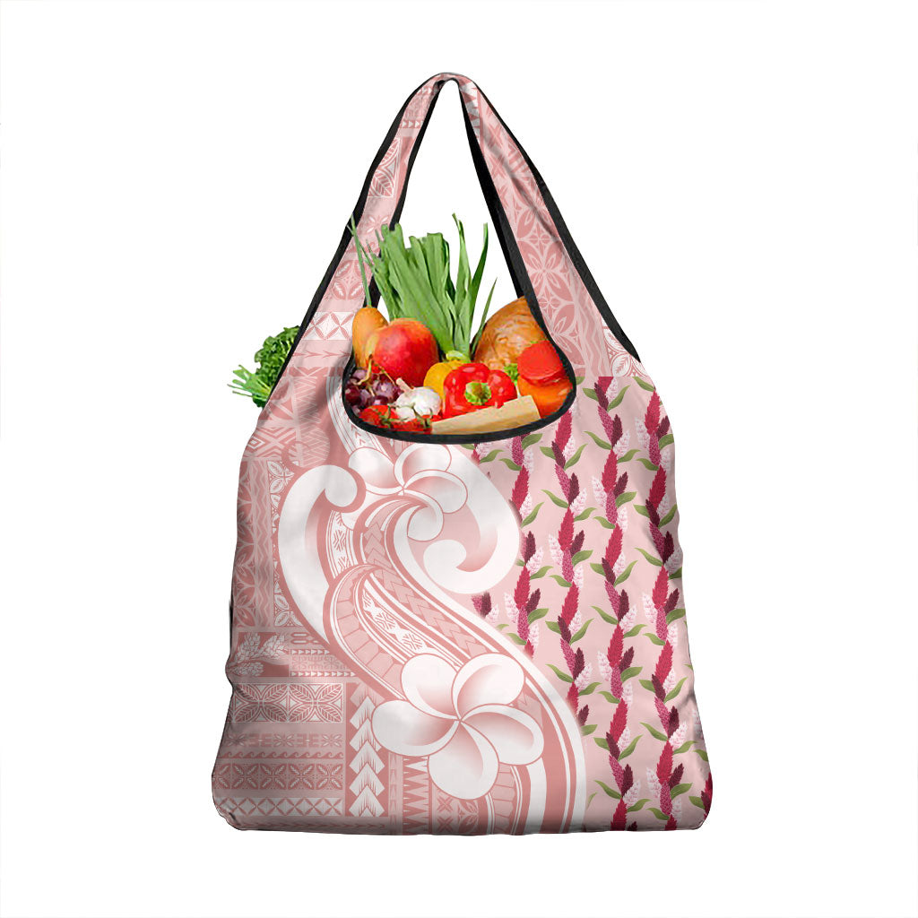 Samoa Teuila Grocery Bag Pink Samoan Siapo Motifs