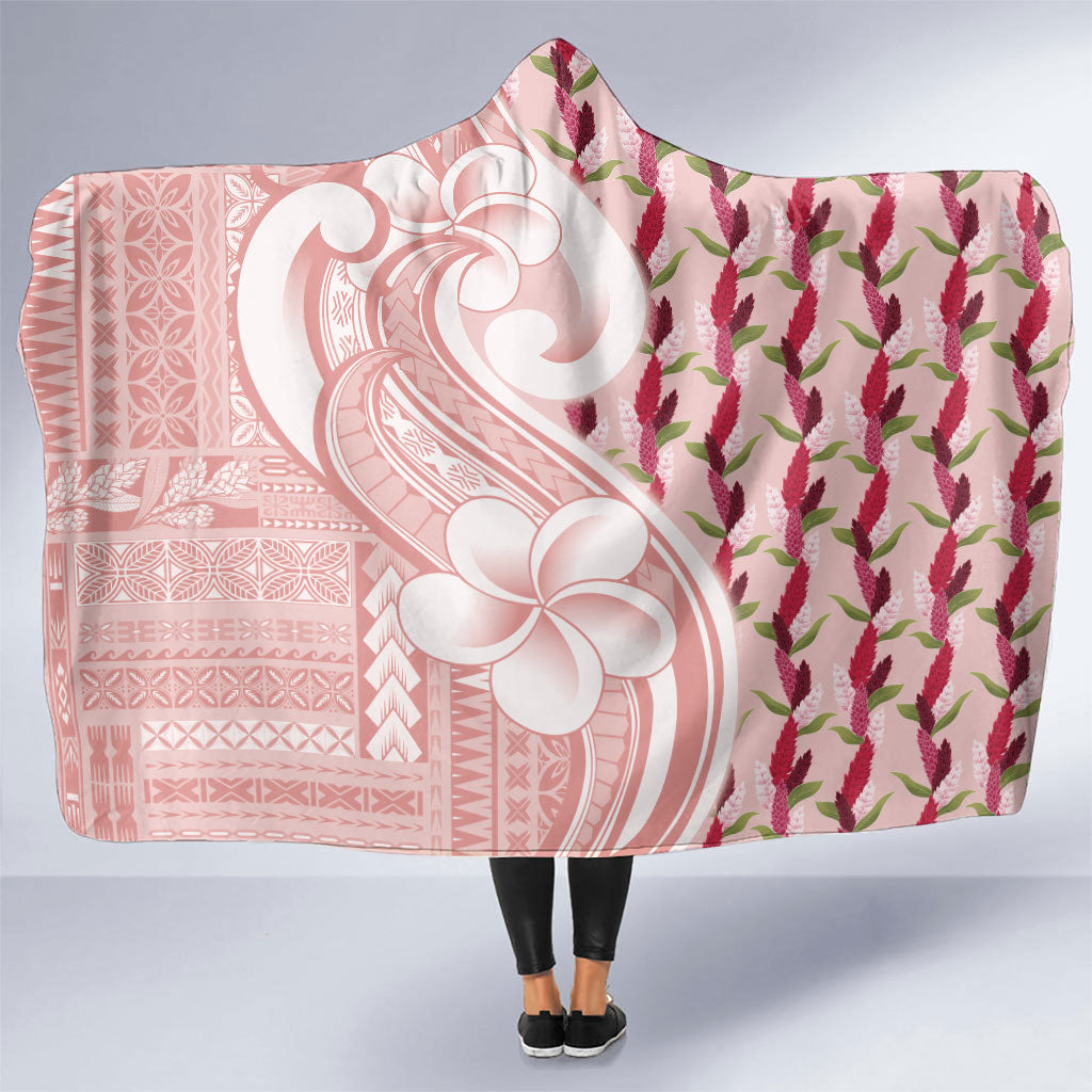 Samoa Teuila Hooded Blanket Pink Samoan Siapo Motifs