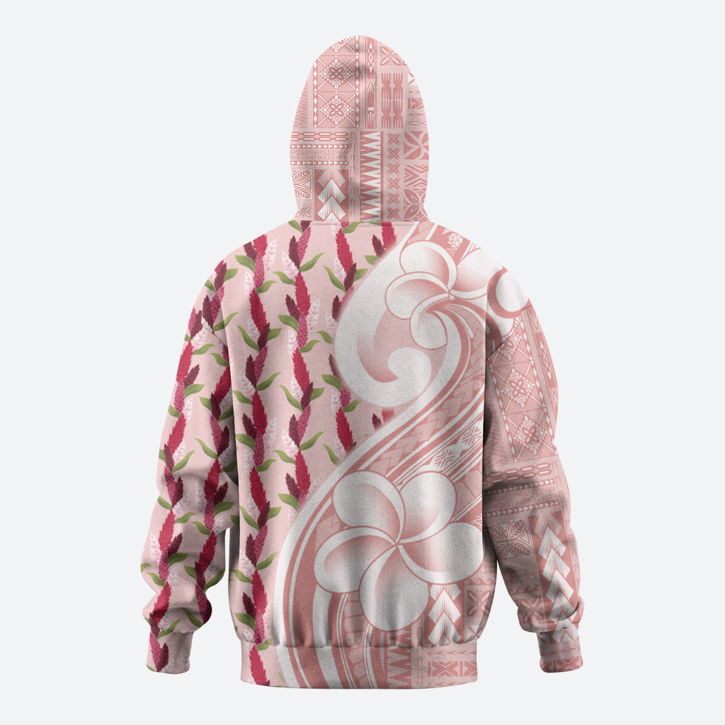 Samoa Teuila Hoodie Pink Samoan Siapo Motifs