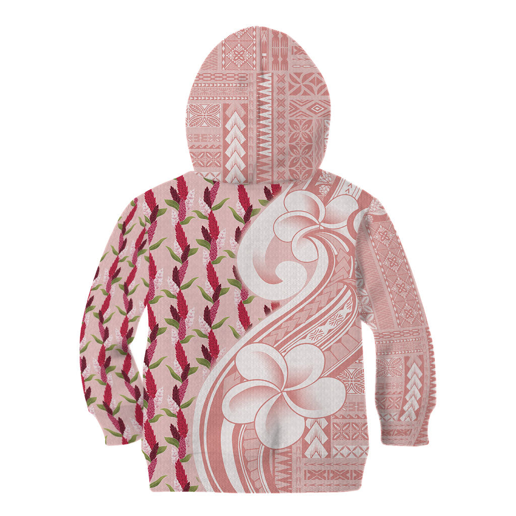 Samoa Teuila Kid Hoodie Pink Samoan Siapo Motifs