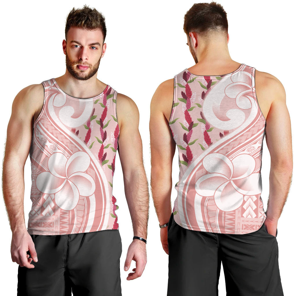 Samoa Teuila Men Tank Top Pink Samoan Siapo Motifs