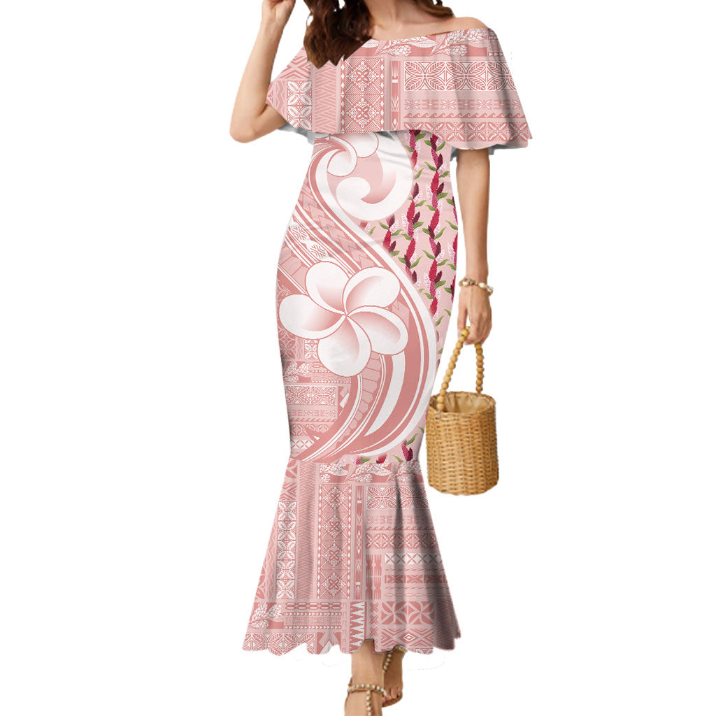 Samoa Teuila Mermaid Dress Pink Samoan Siapo Motifs