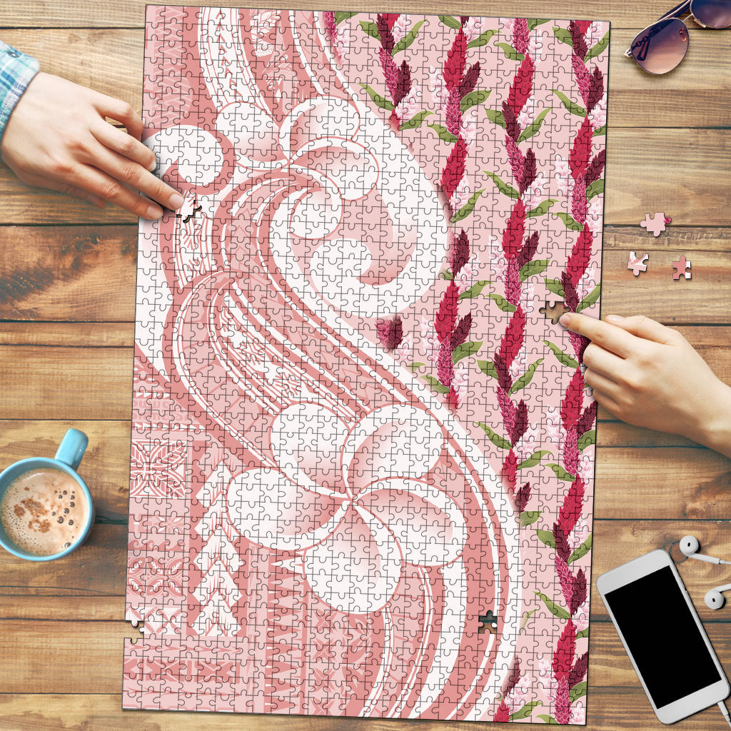 Samoa Teuila Puzzle Pink Samoan Siapo Motifs