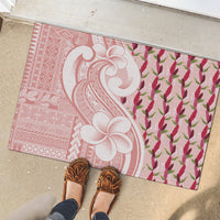 Samoa Teuila Rubber Doormat Pink Samoan Siapo Motifs
