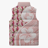 Samoa Teuila Sleeveless Puffer Jacket Pink Samoan Siapo Motifs
