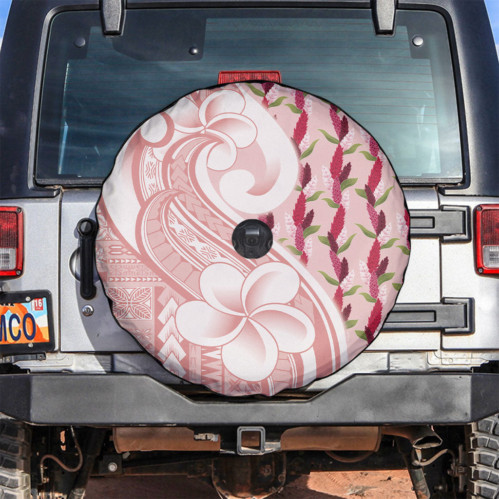 Samoa Teuila Spare Tire Cover Pink Samoan Siapo Motifs