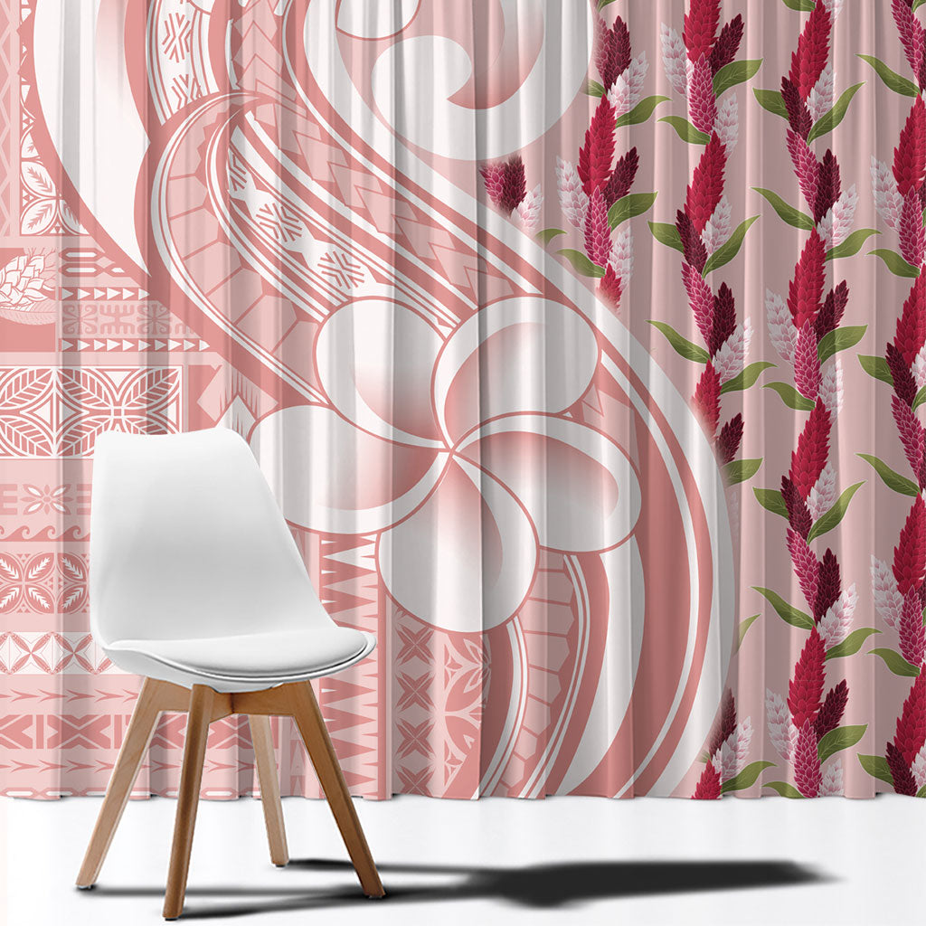 Samoa Teuila Window Curtain Pink Samoan Siapo Motifs