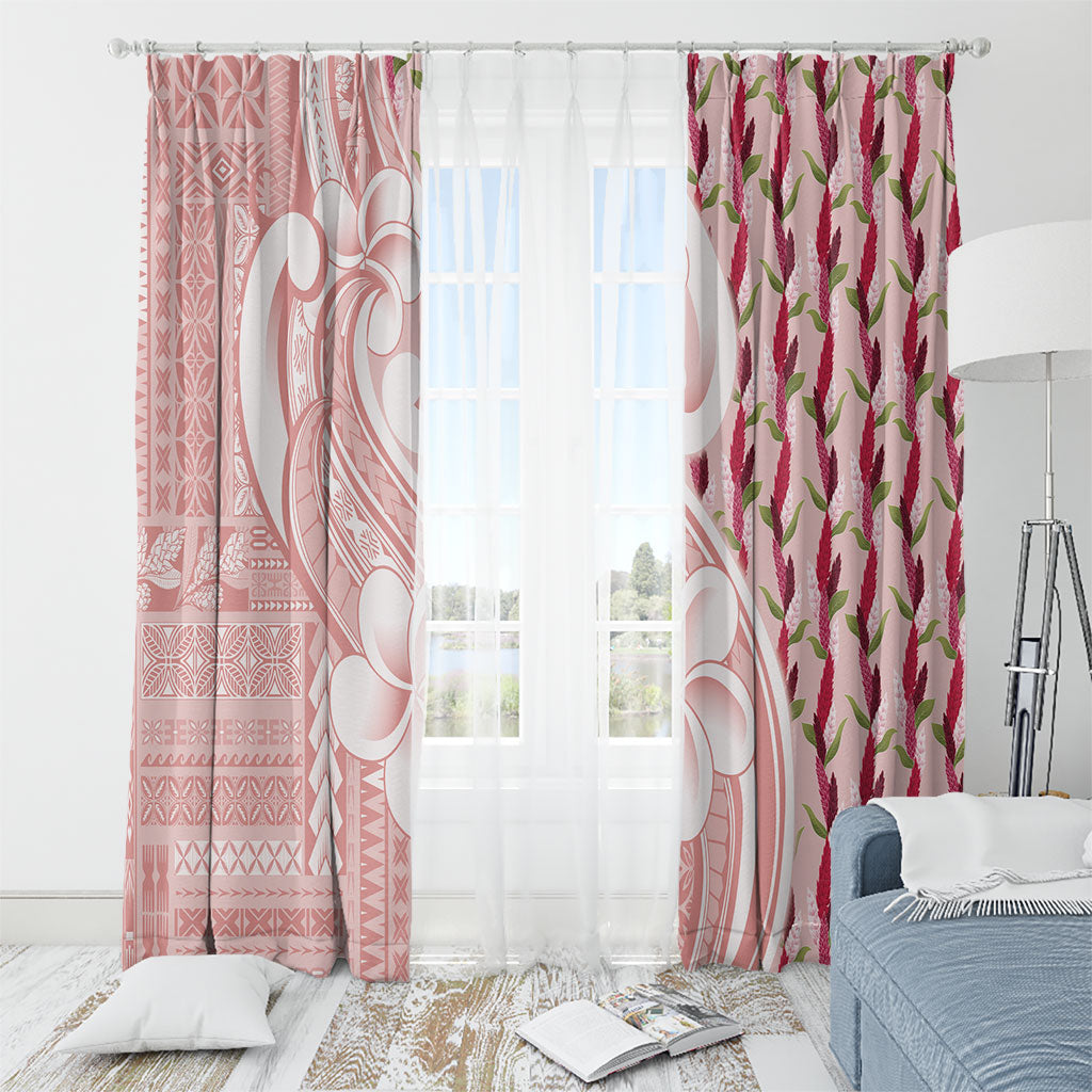 Samoa Teuila Window Curtain Pink Samoan Siapo Motifs