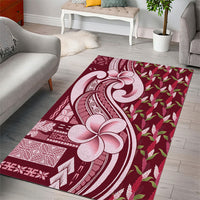 Samoa Teuila Area Rug Maroon Samoan Siapo Motifs