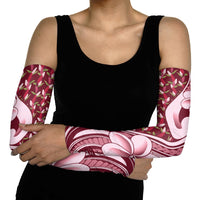 Samoa Teuila Arm Sleeves Maroon Samoan Siapo Motifs