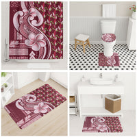 Samoa Teuila Bathroom Set Maroon Samoan Siapo Motifs