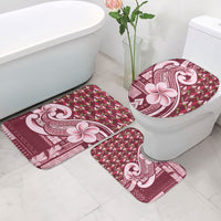 Samoa Teuila Bathroom Set Maroon Samoan Siapo Motifs