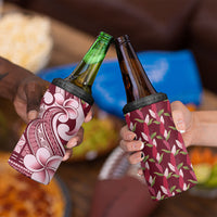 Samoa Teuila 4 in 1 Can Cooler Tumbler Maroon Samoan Siapo Motifs