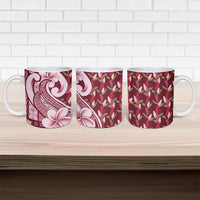 Samoa Teuila Ceramic Mug Maroon Samoan Siapo Motifs