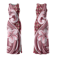Samoa Teuila Couples Matching Tank Maxi Dress and Hawaiian Shirt Maroon Samoan Siapo Motifs LT05 - Polynesian Pride
