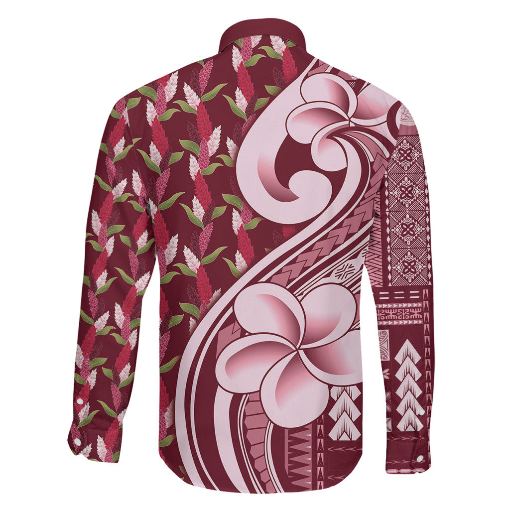 Samoa Teuila Family Matching Off Shoulder Short Dress and Hawaiian Shirt Maroon Samoan Siapo Motifs