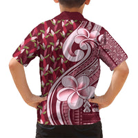 Samoa Teuila Family Matching Puletasi and Hawaiian Shirt Maroon Samoan Siapo Motifs
