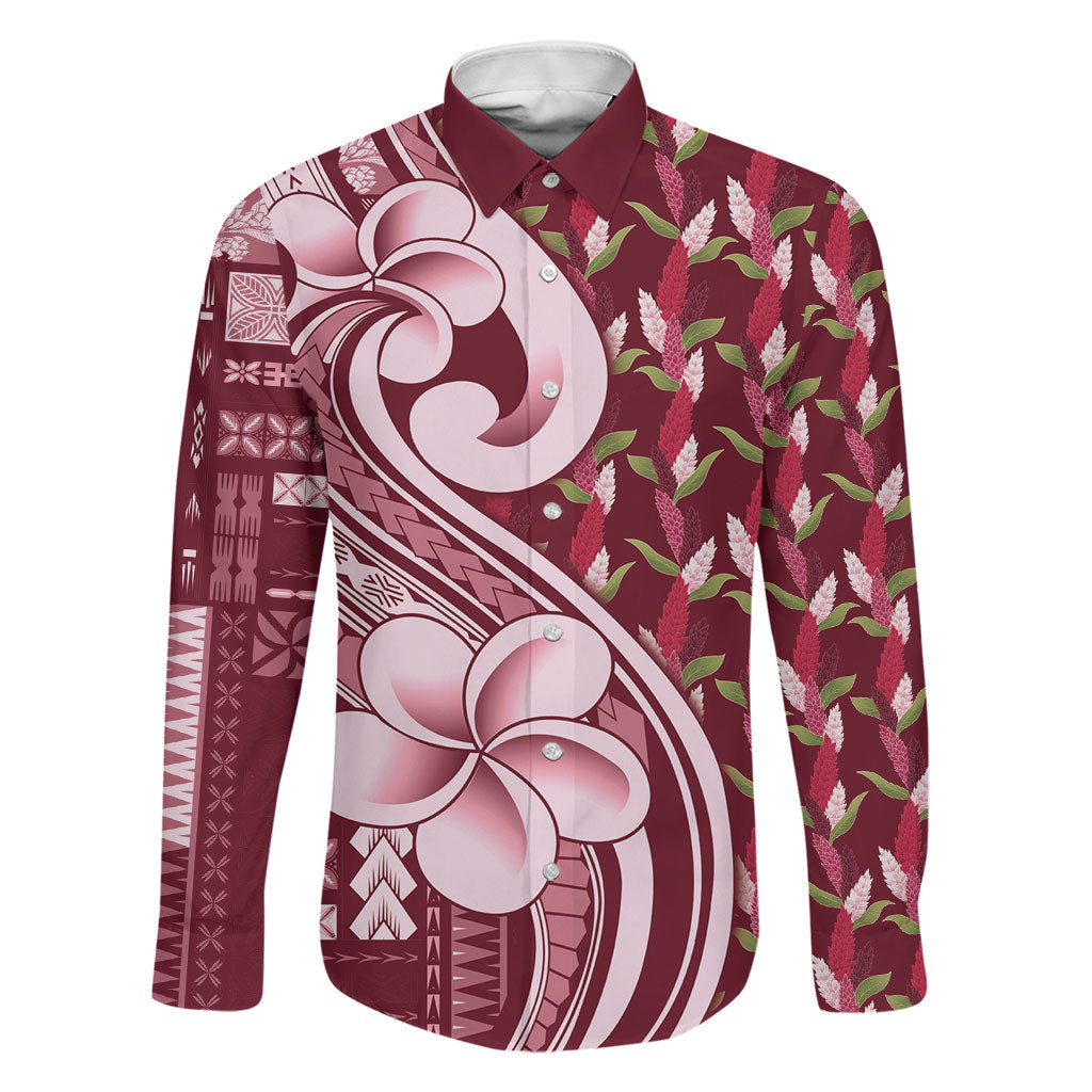 Samoa Teuila Family Matching Short Sleeve Bodycon Dress and Hawaiian Shirt Maroon Samoan Siapo Motifs
