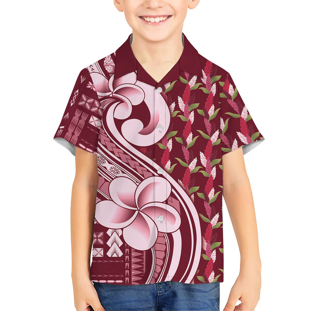 Samoa Teuila Family Matching Summer Maxi Dress and Hawaiian Shirt Maroon Samoan Siapo Motifs