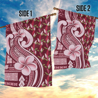 Samoa Teuila Garden Flag Maroon Samoan Siapo Motifs