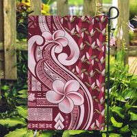 Samoa Teuila Garden Flag Maroon Samoan Siapo Motifs