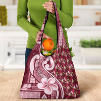 Samoa Teuila Grocery Bag Maroon Samoan Siapo Motifs