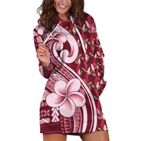 Samoa Teuila Hoodie Dress Maroon Samoan Siapo Motifs