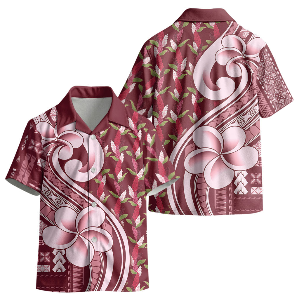 Samoa Teuila Kid Hawaiian Shirt Maroon Samoan Siapo Motifs LT05