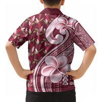 Samoa Teuila Kid Hawaiian Shirt Maroon Samoan Siapo Motifs LT05