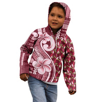 Samoa Teuila Kid Hoodie Maroon Samoan Siapo Motifs