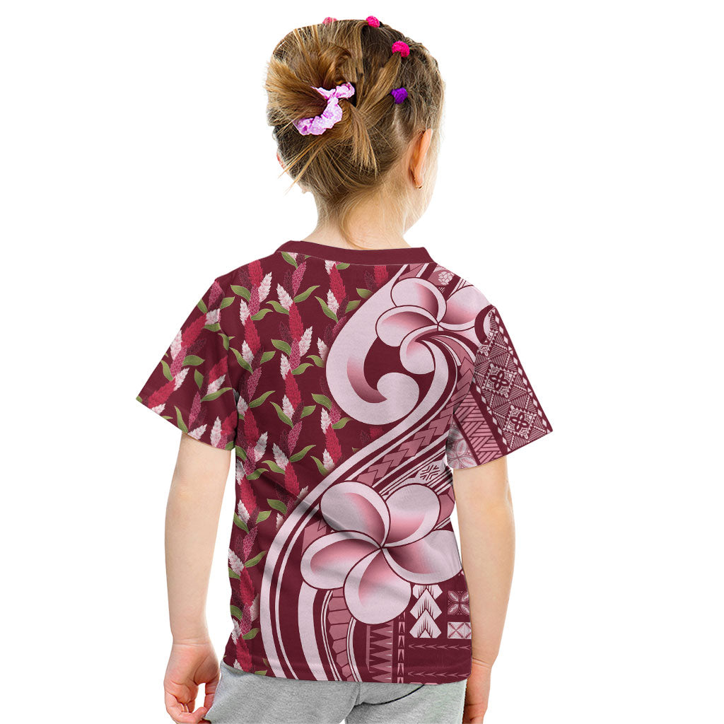 Samoa Teuila Kid T Shirt Maroon Samoan Siapo Motifs