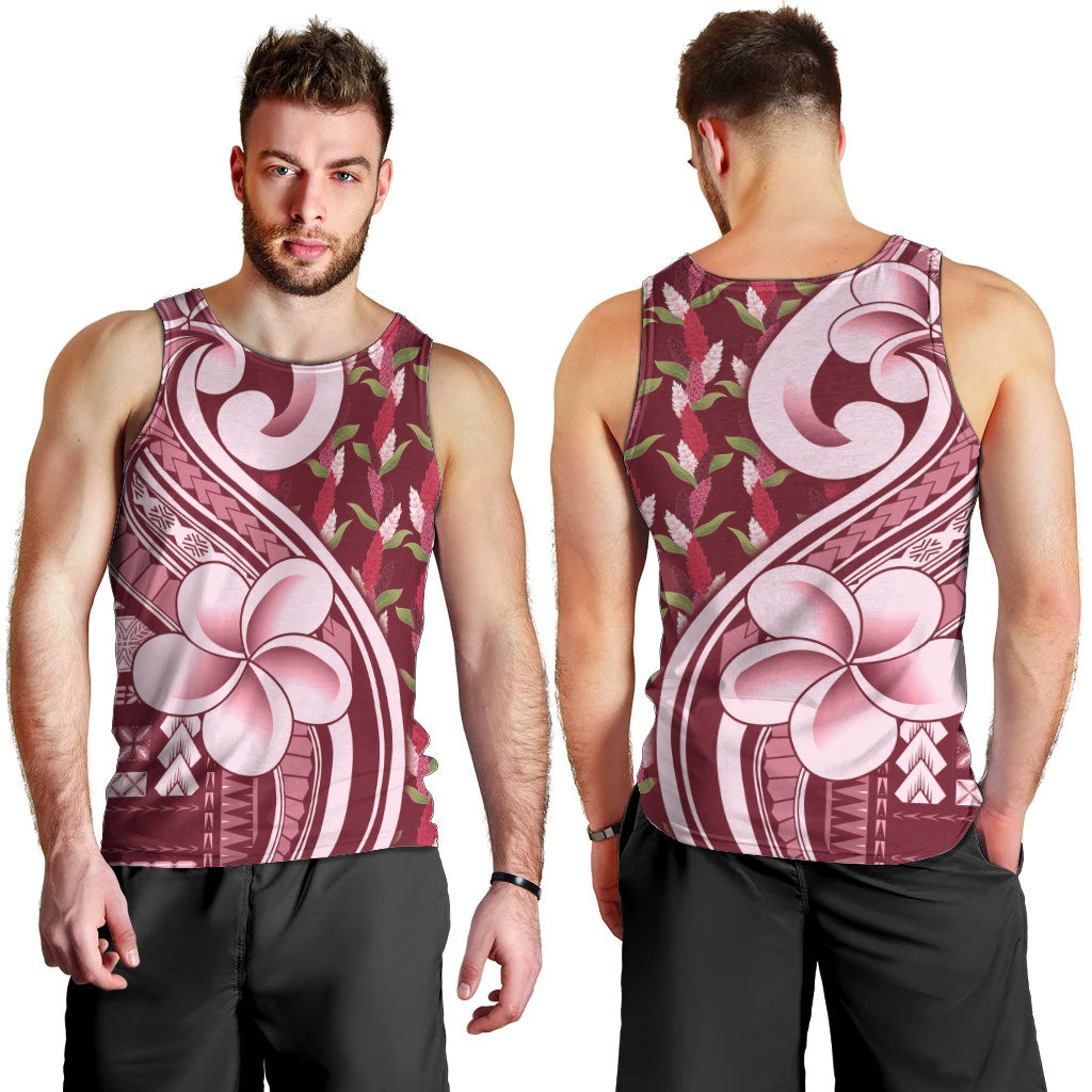 Samoa Teuila Men Tank Top Maroon Samoan Siapo Motifs
