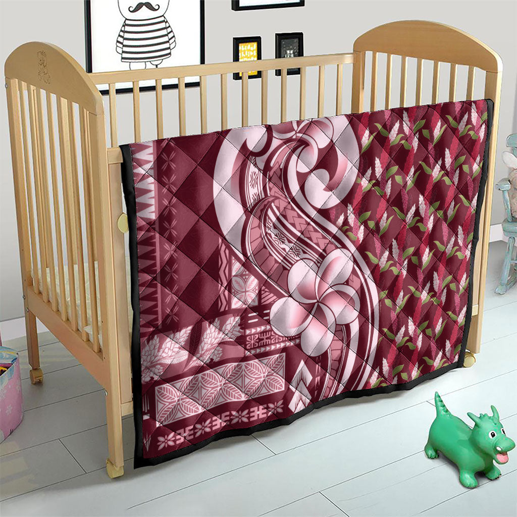 Samoa Teuila Quilt Maroon Samoan Siapo Motifs