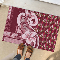Samoa Teuila Rubber Doormat Maroon Samoan Siapo Motifs