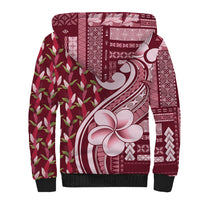 Samoa Teuila Sherpa Hoodie Maroon Samoan Siapo Motifs