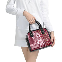 Samoa Teuila Shoulder Handbag Maroon Samoan Siapo Motifs