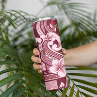 Samoa Teuila Skinny Tumbler Maroon Samoan Siapo Motifs