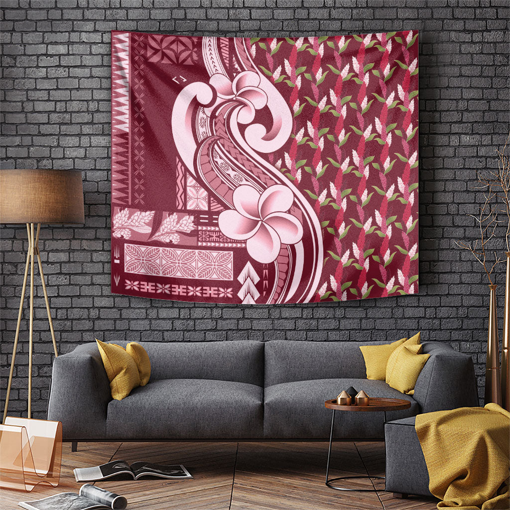 Samoa Teuila Tapestry Maroon Samoan Siapo Motifs LT05 Maroon - Polynesian Pride