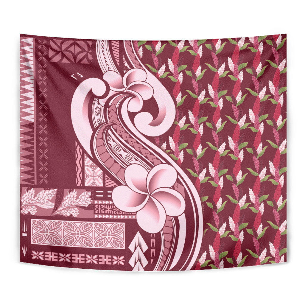 Samoa Teuila Tapestry Maroon Samoan Siapo Motifs
