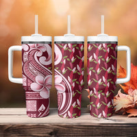 Samoa Teuila Tumbler With Handle Maroon Samoan Siapo Motifs