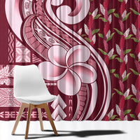 Samoa Teuila Window Curtain Maroon Samoan Siapo Motifs
