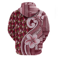 Samoa Teuila Zip Hoodie Maroon Samoan Siapo Motifs