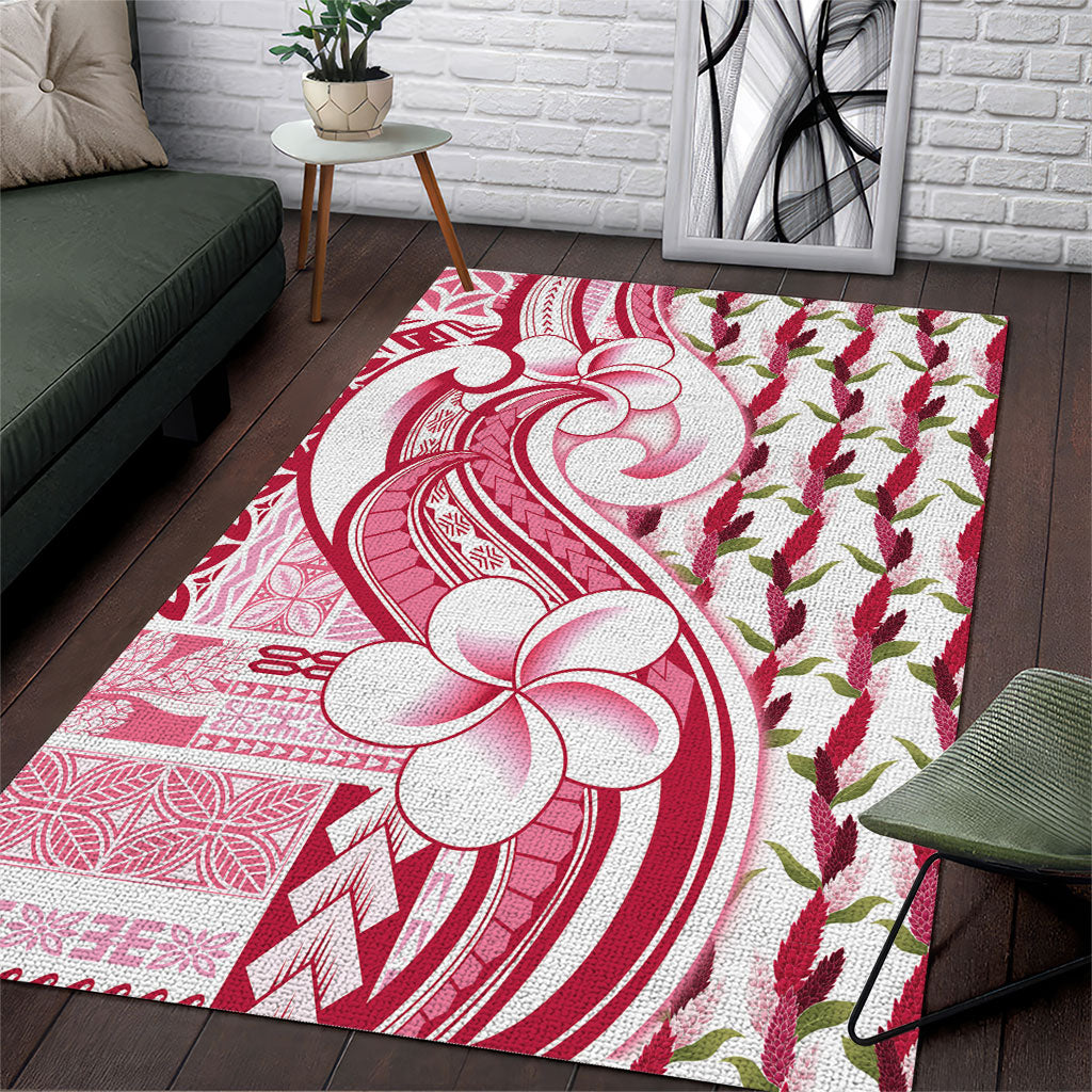Samoa Teuila Area Rug White Samoan Siapo Motifs