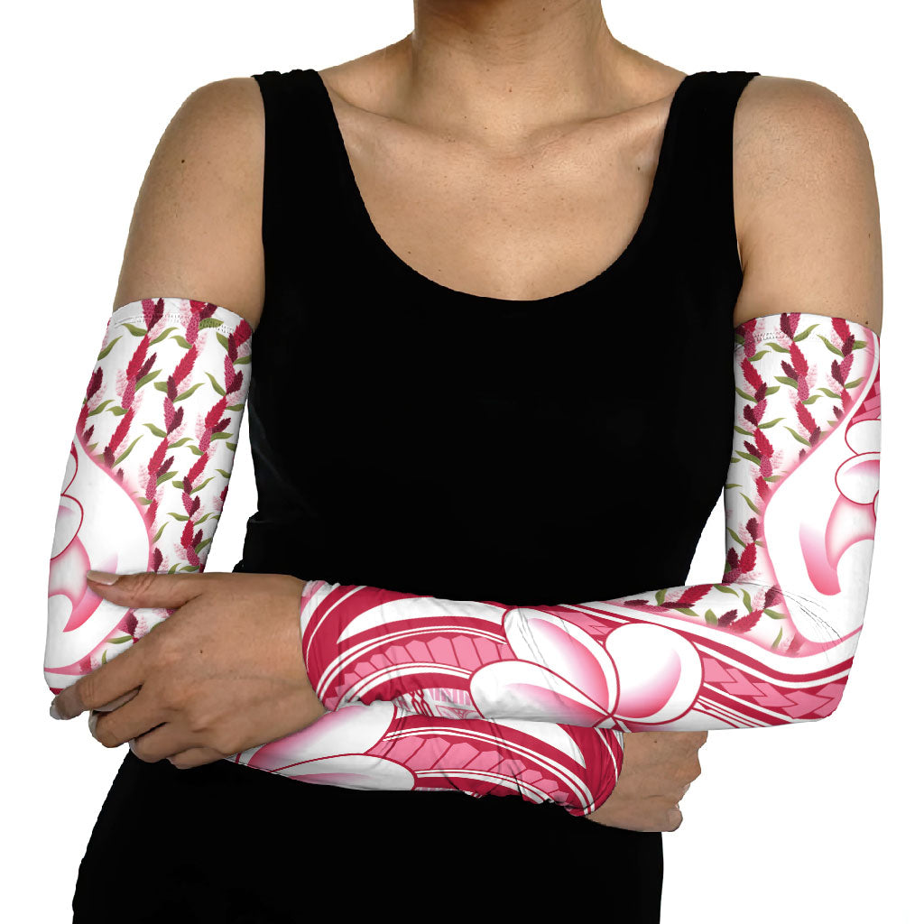 Samoa Teuila Arm Sleeves White Samoan Siapo Motifs
