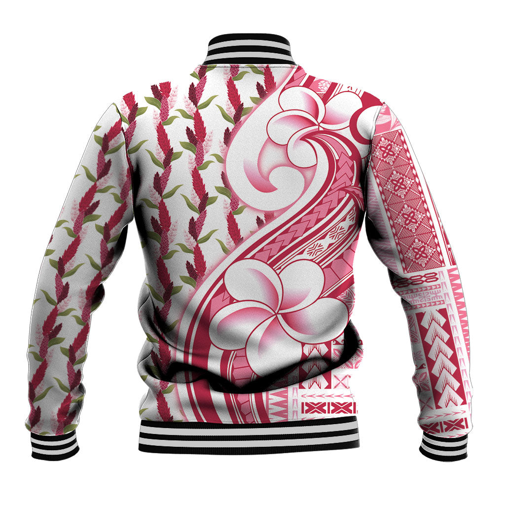 Samoa Teuila Baseball Jacket White Samoan Siapo Motifs