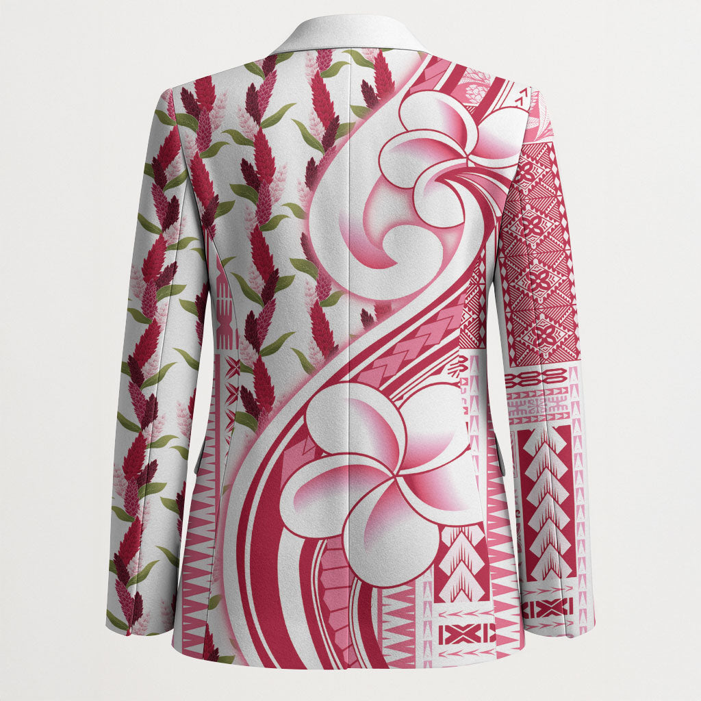 Samoa Teuila Blazer White Samoan Siapo Motifs