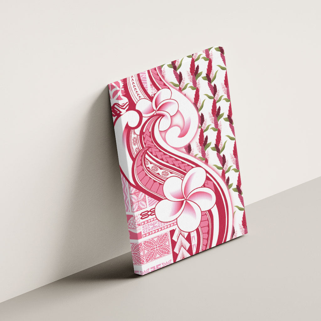 Samoa Teuila Canvas Wall Art White Samoan Siapo Motifs