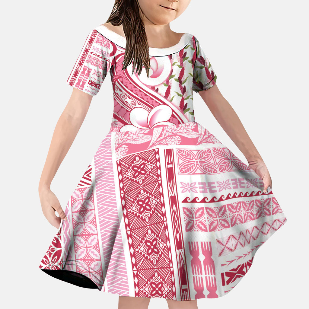 Samoa Teuila Family Matching Mermaid Dress and Hawaiian Shirt White Samoan Siapo Motifs