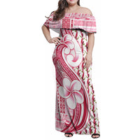 Samoa Teuila Family Matching Off Shoulder Maxi Dress and Hawaiian Shirt White Samoan Siapo Motifs