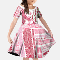 Samoa Teuila Family Matching Tank Maxi Dress and Hawaiian Shirt White Samoan Siapo Motifs
